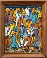 Haitian oil on panel, Huile sur panneau 12" x 16"