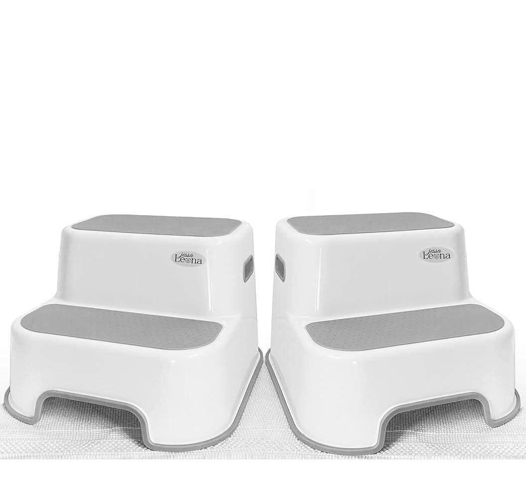Dual Height 2 Step Stool for Kids  Greige