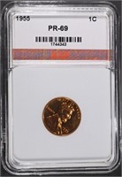1955 LINCOLN CENT AGP SUBERB GEM+ PROOF