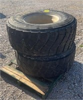 2 Alcoa Aluminum Rims w/445/65R22.5 Tires
