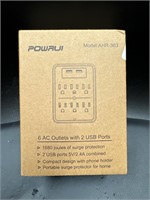 6 ac outlets with 2 usb ports