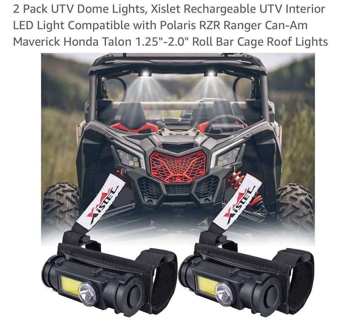 2 Pack UTV Dome Lights, Xislet Rechargeable