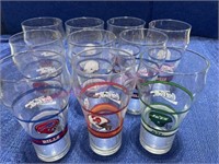 (10) Coca-Cola NFL glasses (Bills-Jets-Browns)