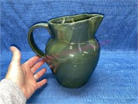 Vtg green Roseville Ohio pottery pitcher