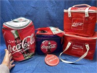 (4) Vtg Coca-Cola soft sided coolers