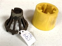 Two corn items: cast iron nubber & nylon CORN SHEL