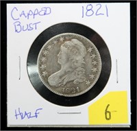 1821 Capped Bust half dollar, lettered edge
