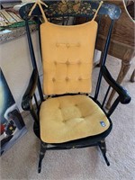 VINTAGE BLACK ROCKING CHAIR WITH PADDING
