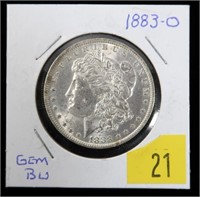 1883-O Morgan dollar, gem BU