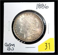 1886 Morgan dollar, gem BU