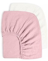($44) Bearmoss Muslin Crib Sheets 100% Cotton
