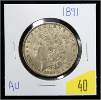 1891 Morgan dollar, AU