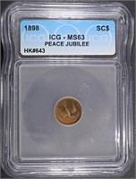 1898 PEACE JUBILEE SO CALLED DOLLAR ICG MS-63