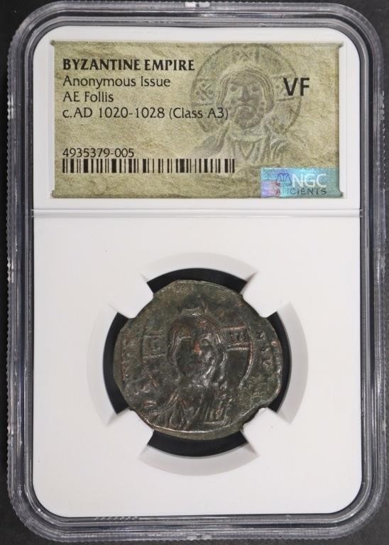 c.AD 1020-1028 ANON ISSUE BYZANTINE EMPIRE NGC VF