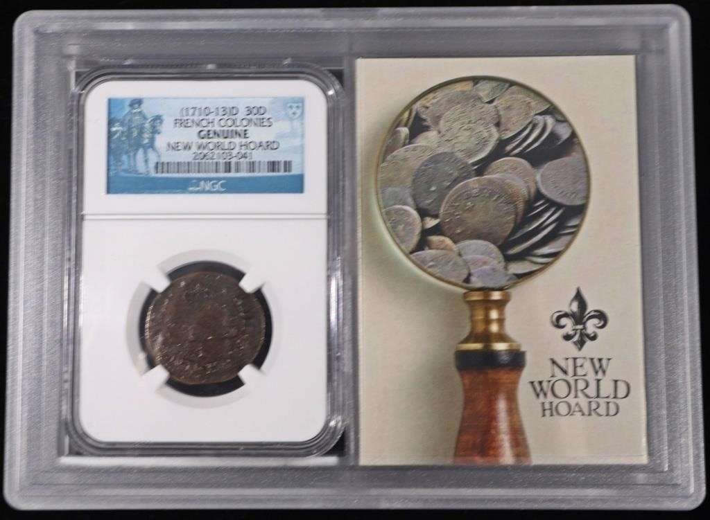 (1710-13)D 30D FRENCH COLONIES NGC GENUINE