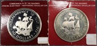 (2) 1973 SILVER BAHAMAS $10 COINS