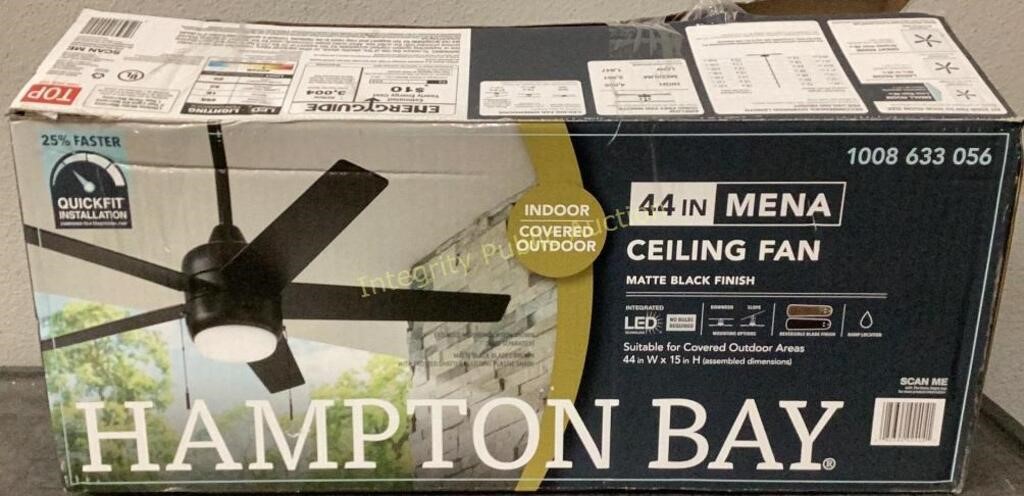Hampton Bay Mena 44” LED Ceiling Fan $100 Retail