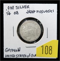 .999 Silver 1/4 oz. United States of Europe