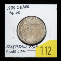 .999 Silver 1/4 oz. Scottsdale silver lion