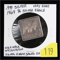 .999 Silver 1/4 oz. -1969 Walla Walla Washington