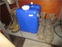 Water jug and boots