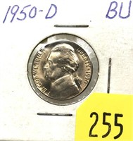 1950-D nickel, Unc.