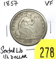 1857 Seated Liberty half dollar