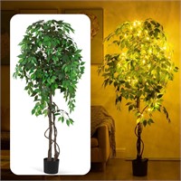 2 Pack 6FT Artificial Ficus  Indoor Tree