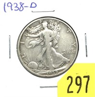1938-D Walking Liberty half dollar, key date