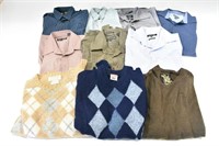 ASSORTED MEN'S DRESS SHIRTS, SWEATERS, SIZE M