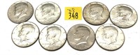 x8- Half dollars, 40% silver -x8 half dollars