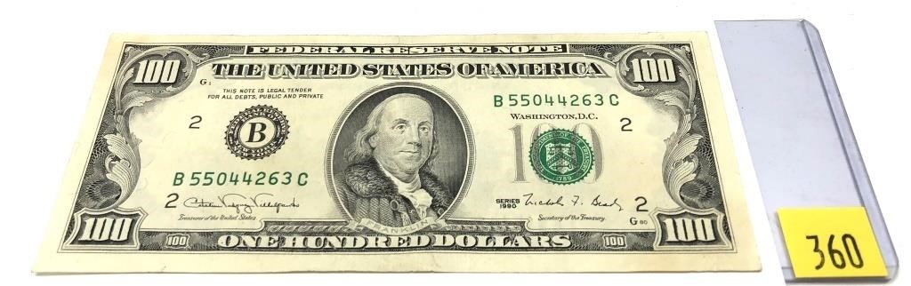 $100 Federal Reserve note series of 1990