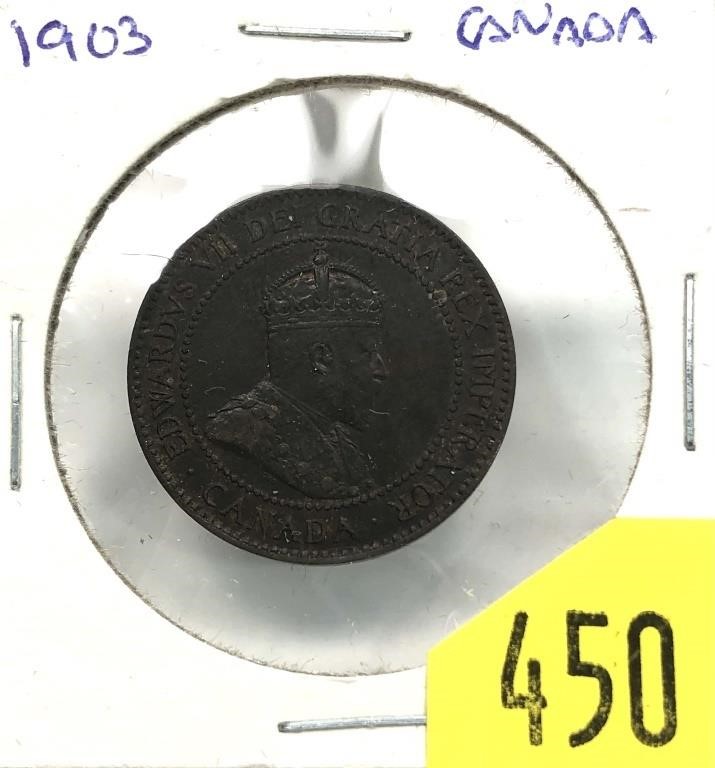 1903 Canadian large cent, Unc.