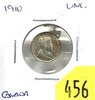 1910 Canadian 5 cent silver, Unc.