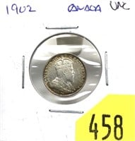 1902 Canadian 5 cent silver, Unc.