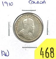 1910 Canadian quarter, AU
