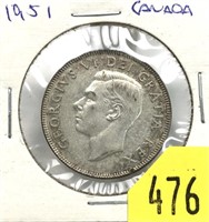 1951 Canadian half dollar