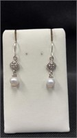$90 silver and pearl like earrings