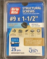GripRite Structural Screws #9x1-1/2”