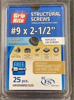 GripRite Structural Screws #9x2-1/2”