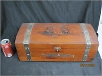 Vtg Cedarbox Chest W Painted Ships