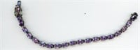 Sterling Tennis Bracelet Purple Gems 7”