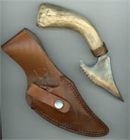 Handmade Horn Handle Skinning Knife 7”