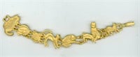 Gold Cat Link Bracelet 7”