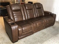 Ashley Backtrack Dual Power Leather Reclining Sofa