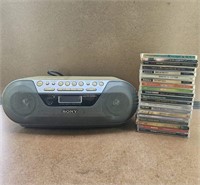 Sony CD Radio Cassette Player w/ Misc. CDS