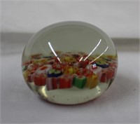 Mille flori paperweight, 2.75 X 2"H