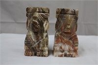 Pair of marble book ends, 3  X 2  X 6"