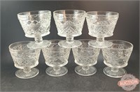Set of 7 Indiana Glass Footed Berry Bowls