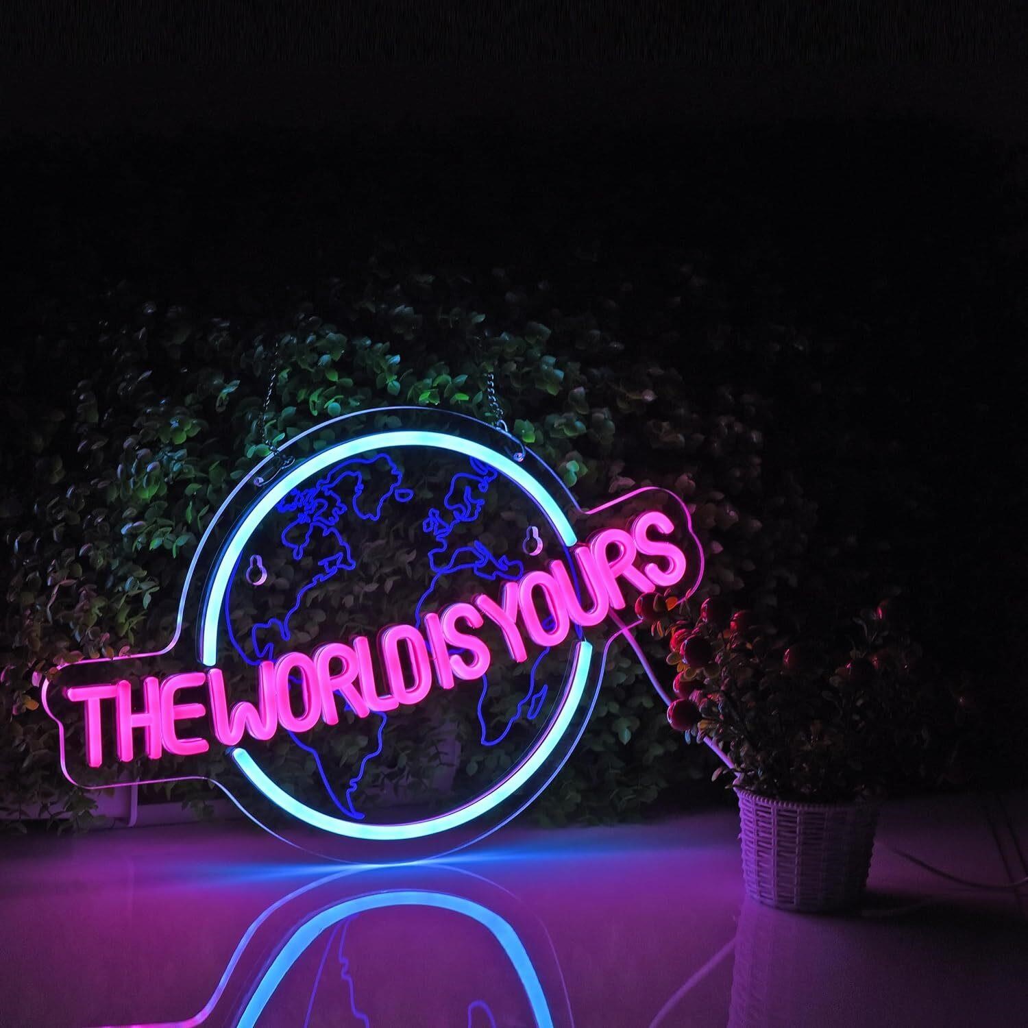 The World is Yours Neon Sign for Wall Decor LED Di